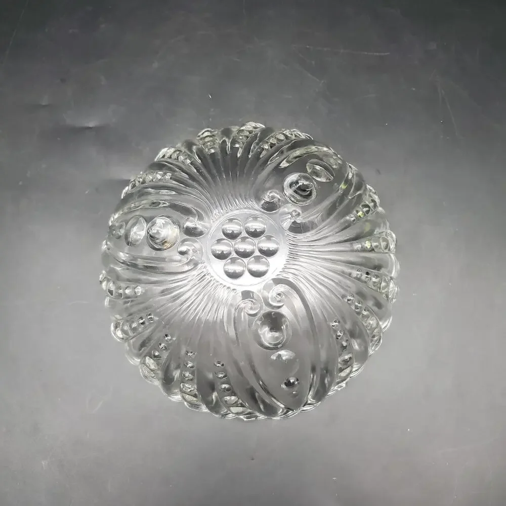Vintage Clear Pressed Glass Swirl Berry Dessert Serving Bowl 7.5